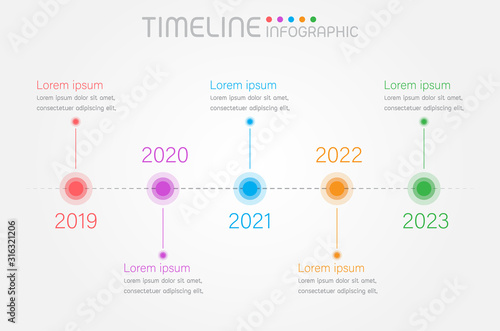 Infographic timeline roadmap on grey background