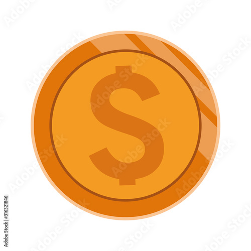 money coin icon, flat design