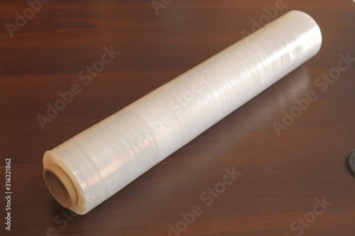 stretch, film, packaging, white, on the table