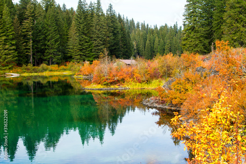 Autumn at Clear lake, Oregon, USA.