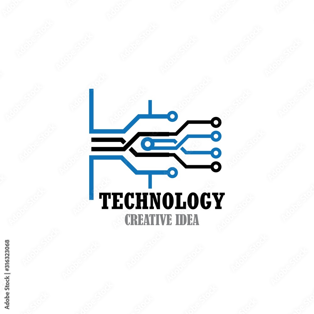 Technology logo design template vector icon