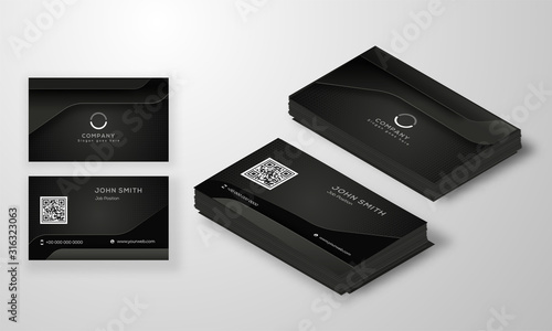 Modern business card or visiting card design set in black color.