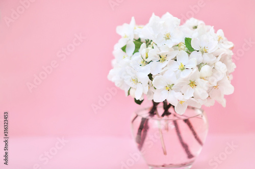 Spring blossom/springtime apple bloom, flower posy background, pastel and soft floral card, toned