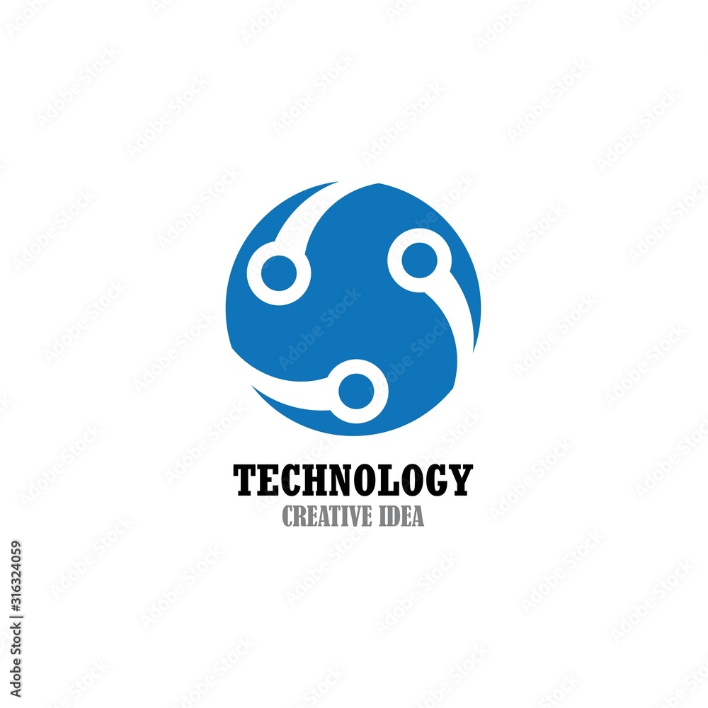 Technology logo design template vector icon Technology logo design template vector icon