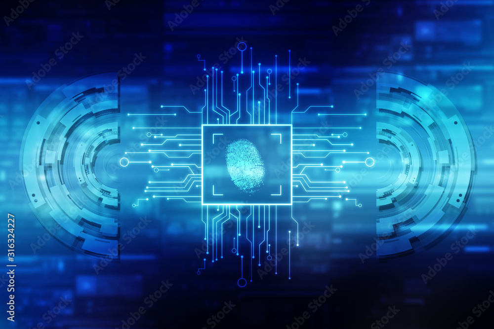 Fingerprint Scanning Technology Concept 2d Illustration Fingerprint Scanning Technology Concept 2d Illustration