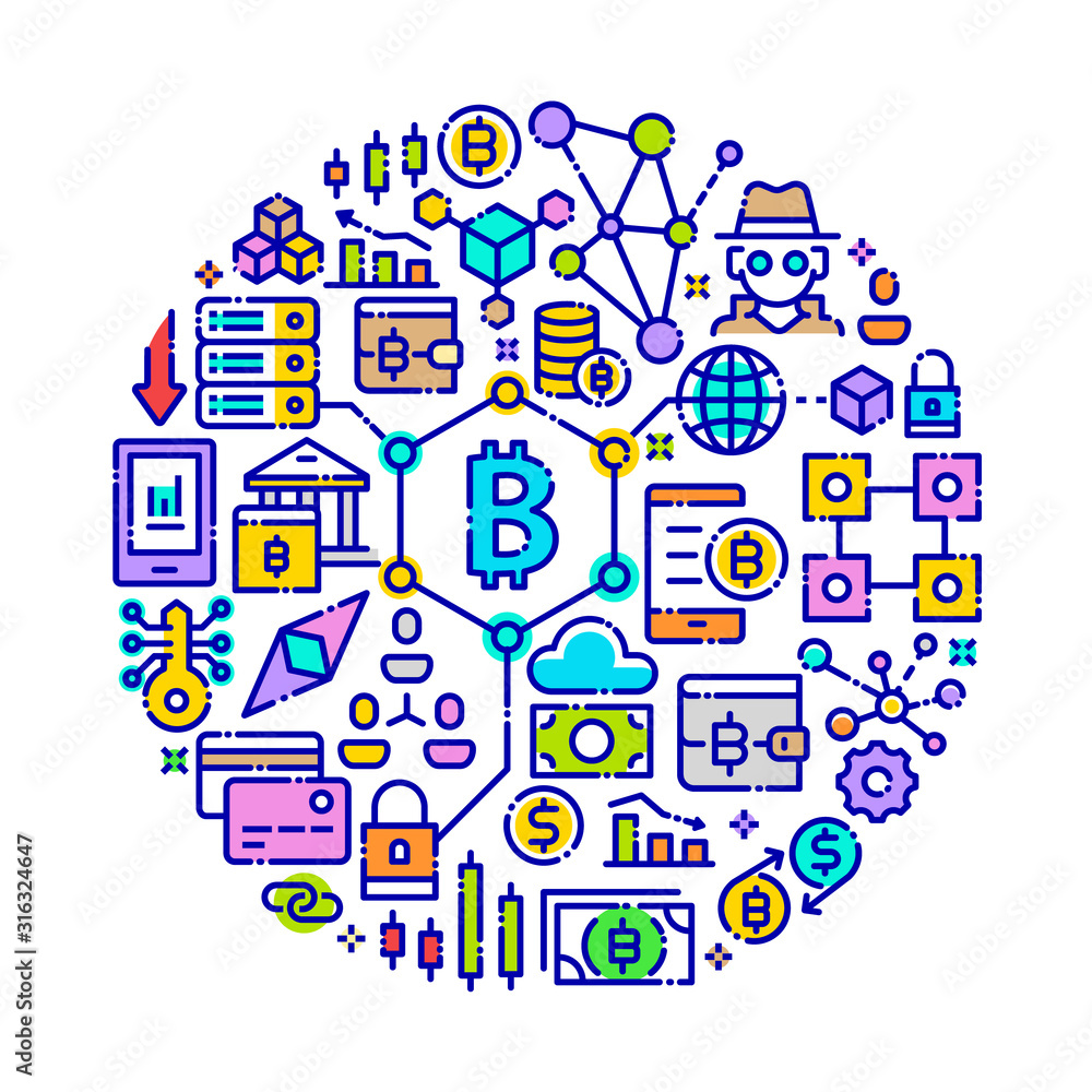 Blockchain and Cryptocurrency Vector Illustration Concept. Blockchain and Cryptocurrency Vector Illustration Concept.