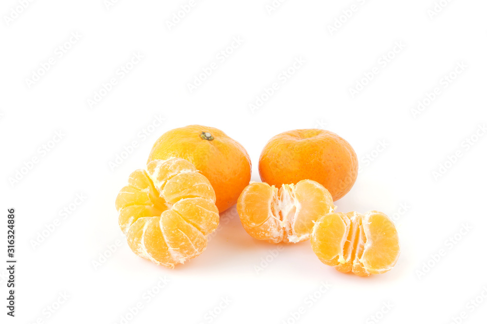 fresh small tangerine orange fruit isolated on white background fresh small tangerine orange fruit isolated on white background