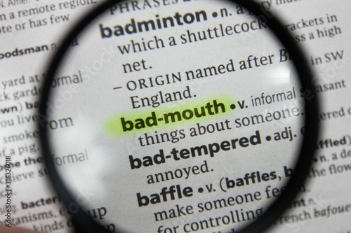 The word or phrase bad-mouth in a dictionary.