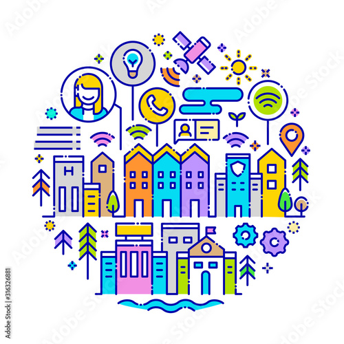 Smart City Vector Illustration Concept.