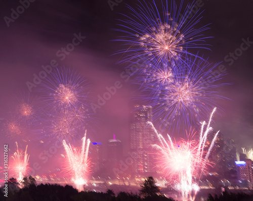 fireworks in the night sky