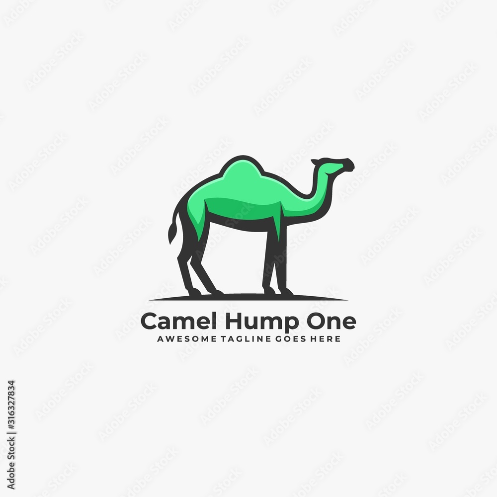Vector Logo Illustration Camel Hump One Mascot Cartoon Stock Vector | Adobe  Stock