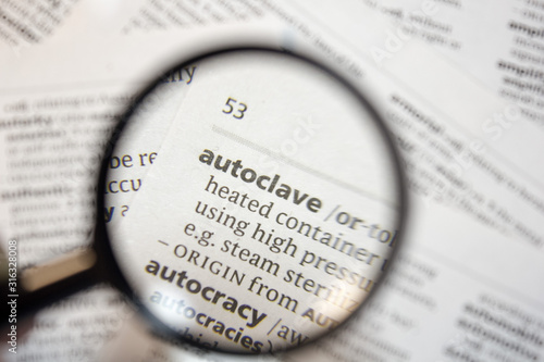 The word of phrase - autoclave - in a dictionary.