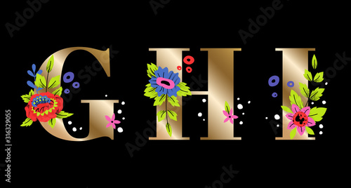 GHI Flower Letters