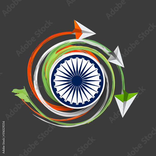 Illustration of Happy Indian Republic day poster or banner background,26 January background.