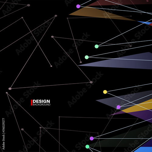 Abstract Polygonal Space Background with Connecting Dots and Lines.Vector Illustration For Wallpaper, Banner, Background,  etc