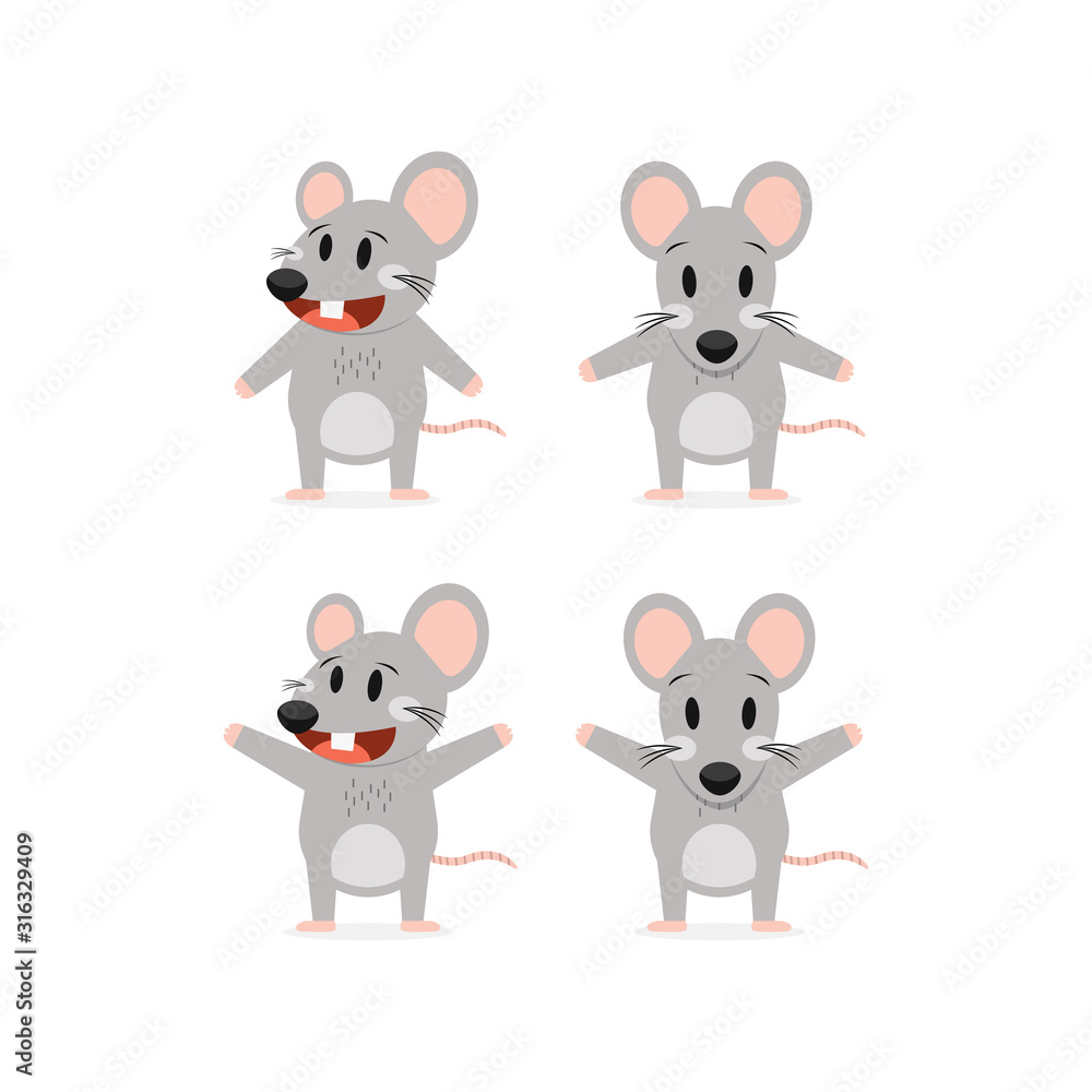 rat cartoon character deisgn isolated on white background