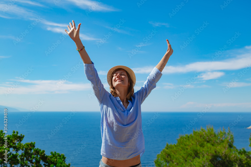Woman enjoying nice tropical summertime days. Woman enjoying nice tropical summertime days.