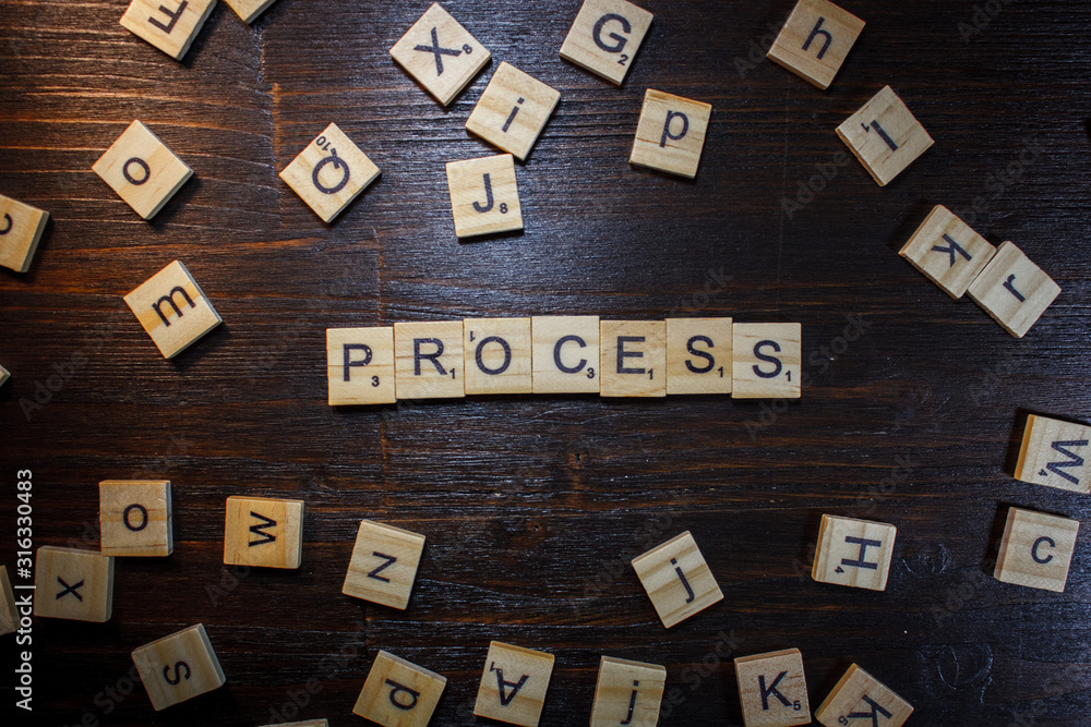 Word or phrase Process made with scrabble letters. Stock Photo Adobe