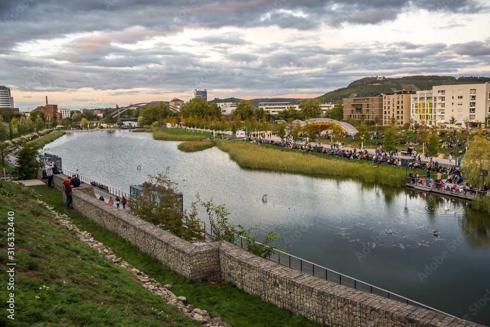 neckar river side at german garden festival