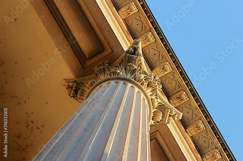detail of cathedral in Novara italy