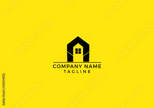 Real estate house construction logo design vector editable file