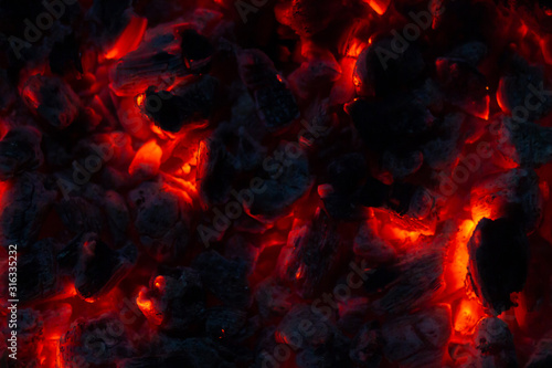 background from a fire, conflagrant firewoods and coals