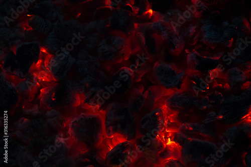 background from a fire, conflagrant firewoods and coals