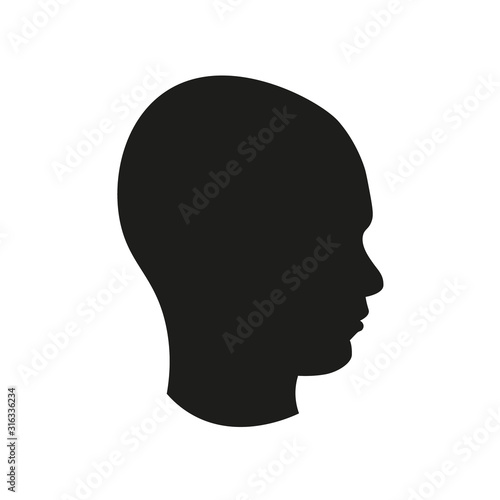Head icon sign – for stock vector illustration.