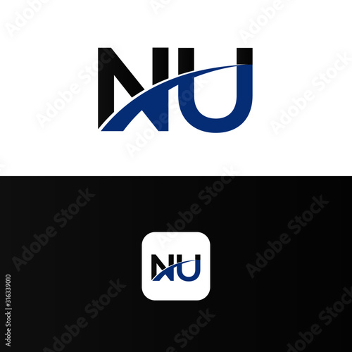 NU Logo Letter Design Template Element
