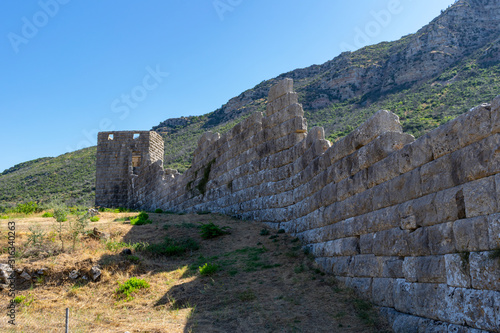 Ruins of the Arcadian gate and walls near ancient Messene(Messini)