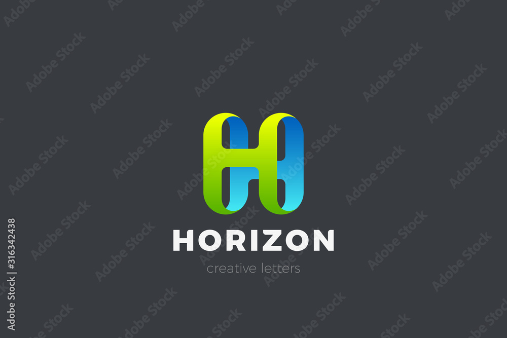 Letter H Logo design vector template Ribbon Font style Typography. Letter H Logo design vector template Ribbon Font style Typography.