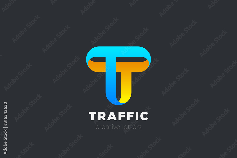 Letter T Logo design vector template Ribbon Font style Typography. Letter T Logo design vector template Ribbon Font style Typography.