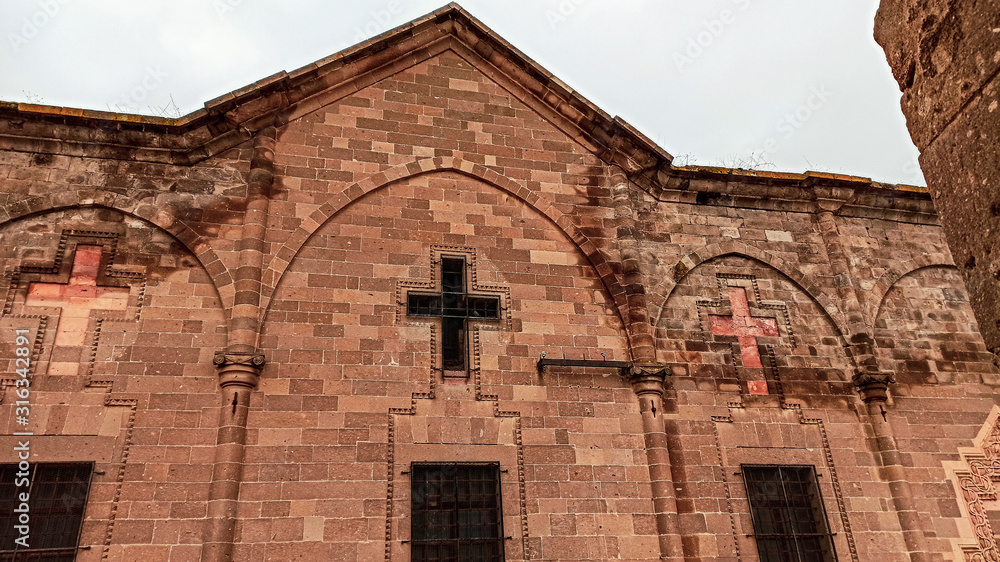 Derinkuyu old Greek Orthodox church in Cappadocia. St.Theodore Church in Anatolia Turkey 