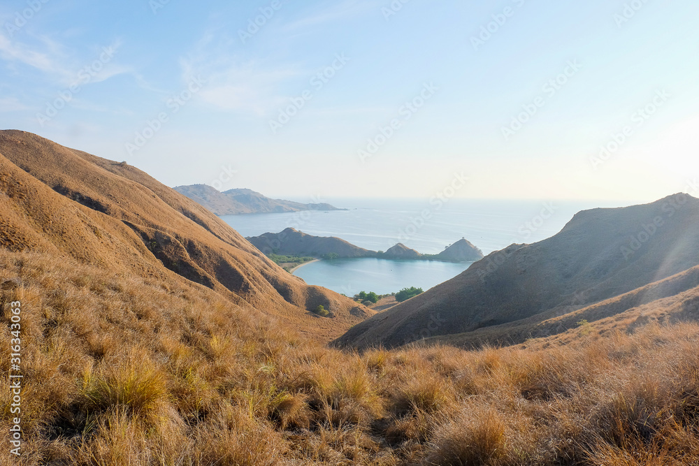 The scenic panorama of Komodo islands peninsula, Indonesia