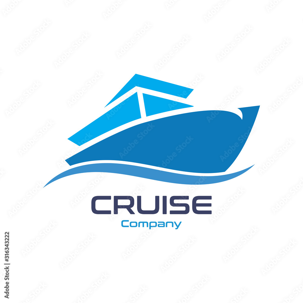 Cruise Ship Ocean Logo Template vector icon design