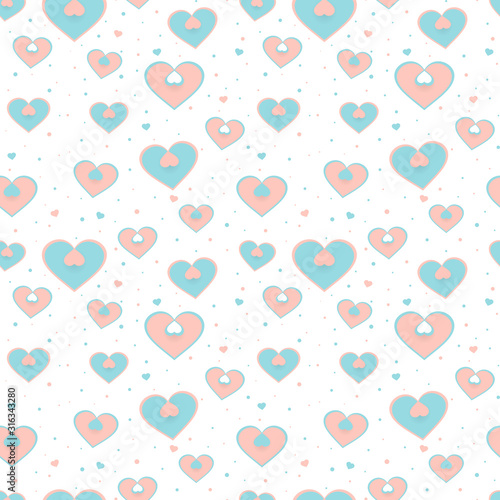 Wallpaper Mural Seamless pattern with hearts for design Valentines Day in pastel colors. Pattern for fabric, textile, wrapping paper, wallpaper, background for a wedding, invitation card. vector illustration Torontodigital.ca