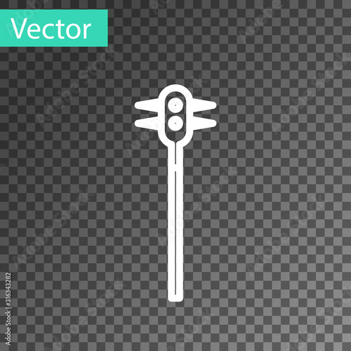 White line Medieval chained mace ball icon isolated on transparent background. Medieval weapon. Vector Illustration