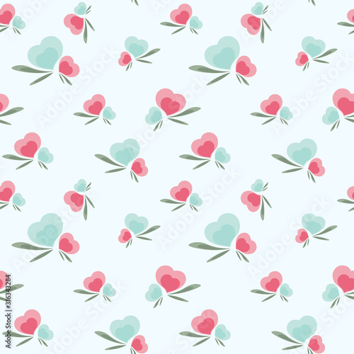 Seamless pattern with hearts for valentines day design. Pattern for fabric, textile, wrapping paper, wallpaper, background for a wedding, invitation card. vector illustration