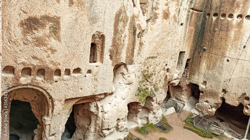 Gumusler ruins and the monastery surrounded by walls in Gumusler, Nigde