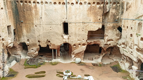 Gumusler ruins and the monastery surrounded by walls in Gumusler, Nigde
