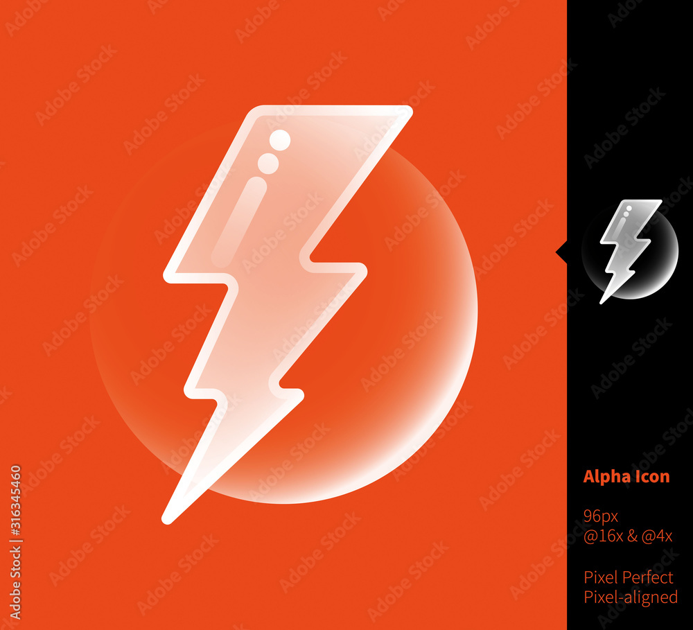 Electricity alpha icon - vector illustrations for branding, web design, presentation, logo, banners. Transparent gradient icon on random background, pixel-aligned on 96x96 pixel. Electricity alpha icon - vector illustrations for branding, web design, presentation, logo, banners. Transparent gradient icon on random background, pixel-aligned on 96x96 pixel.