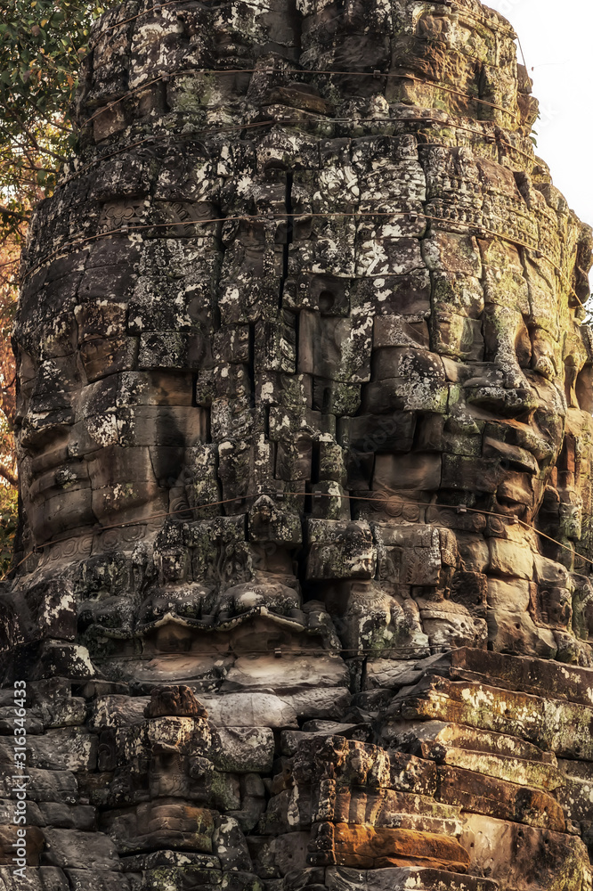 Ancient ruins Wat sunrise at Siem Reap Cambodia