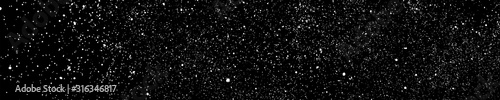 White Grainy Texture On Black. Panoramic Background. Wide Horizontal Long Banner For Site. Dust Overlay. Light Coloured Noise Granules. Snow Vector Elements. Illustration, EPS 10. © sergio34