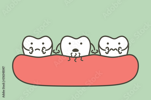 tooth is halitosis or bad breath - dental cartoon vector flat style
