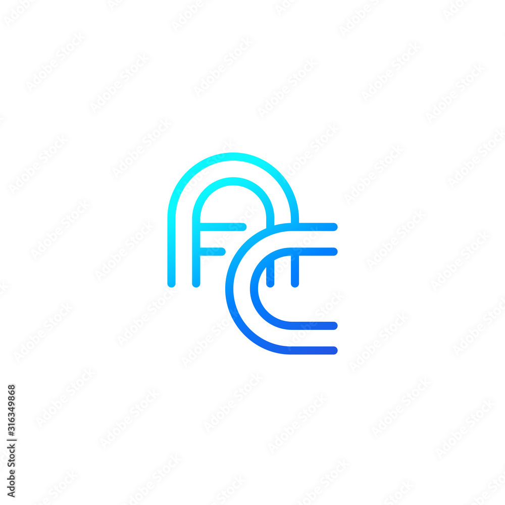 vector logo, AC letters initials, line design vector logo, AC letters initials, line design