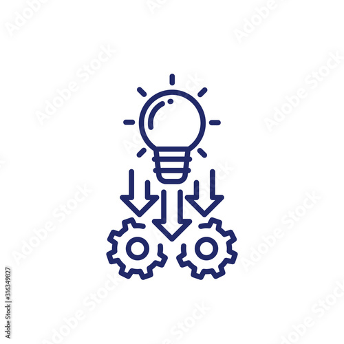 implement line icon on white