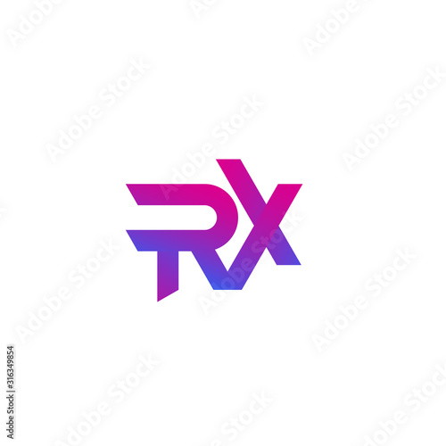 RX letters, vector logo design