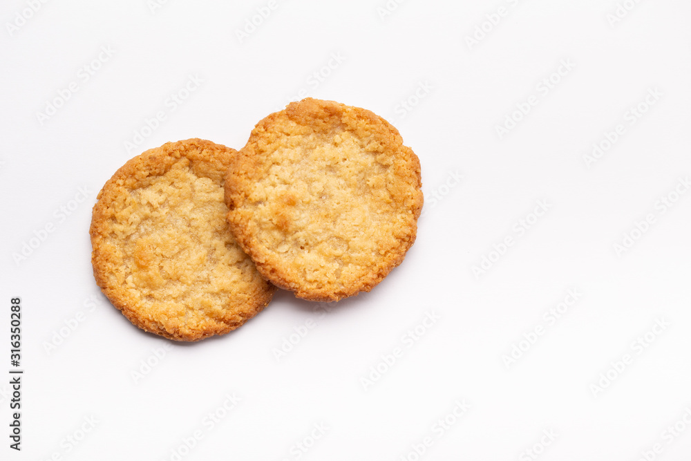 Oatmeal cookies on a white background, food Oatmeal cookies on a white background, food