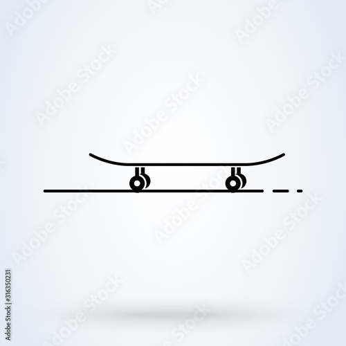 skateboard vector Simple modern icon design illustration.