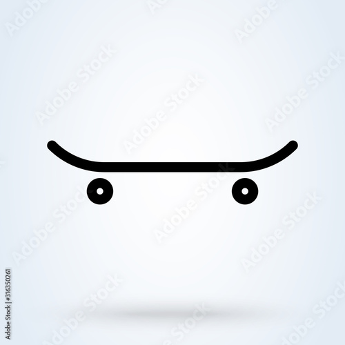 skateboard icon. vector Simple modern  design illustration.